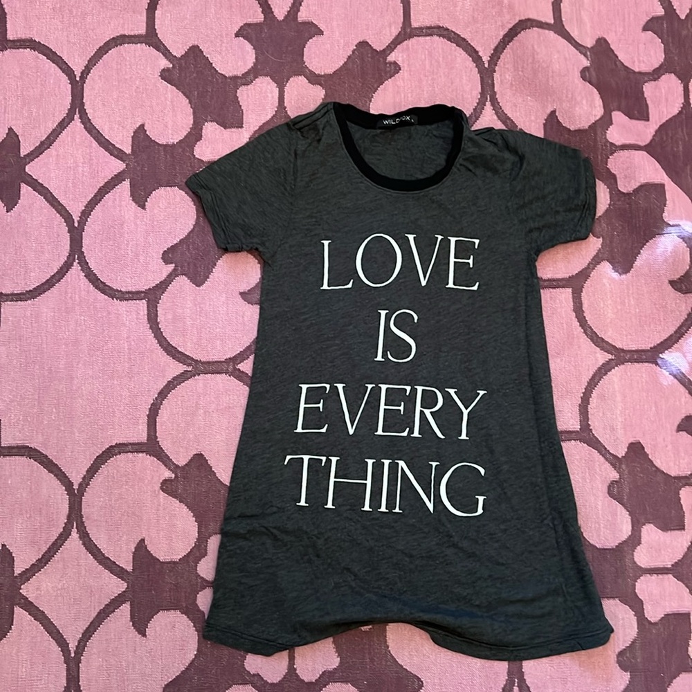 Wildfox girls t shirt dress LOVE IS EVERYTHING L